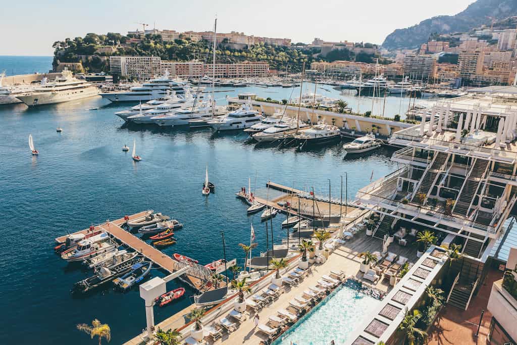 Monaco harbor and K2MATCH Investor Lounge atmosphere